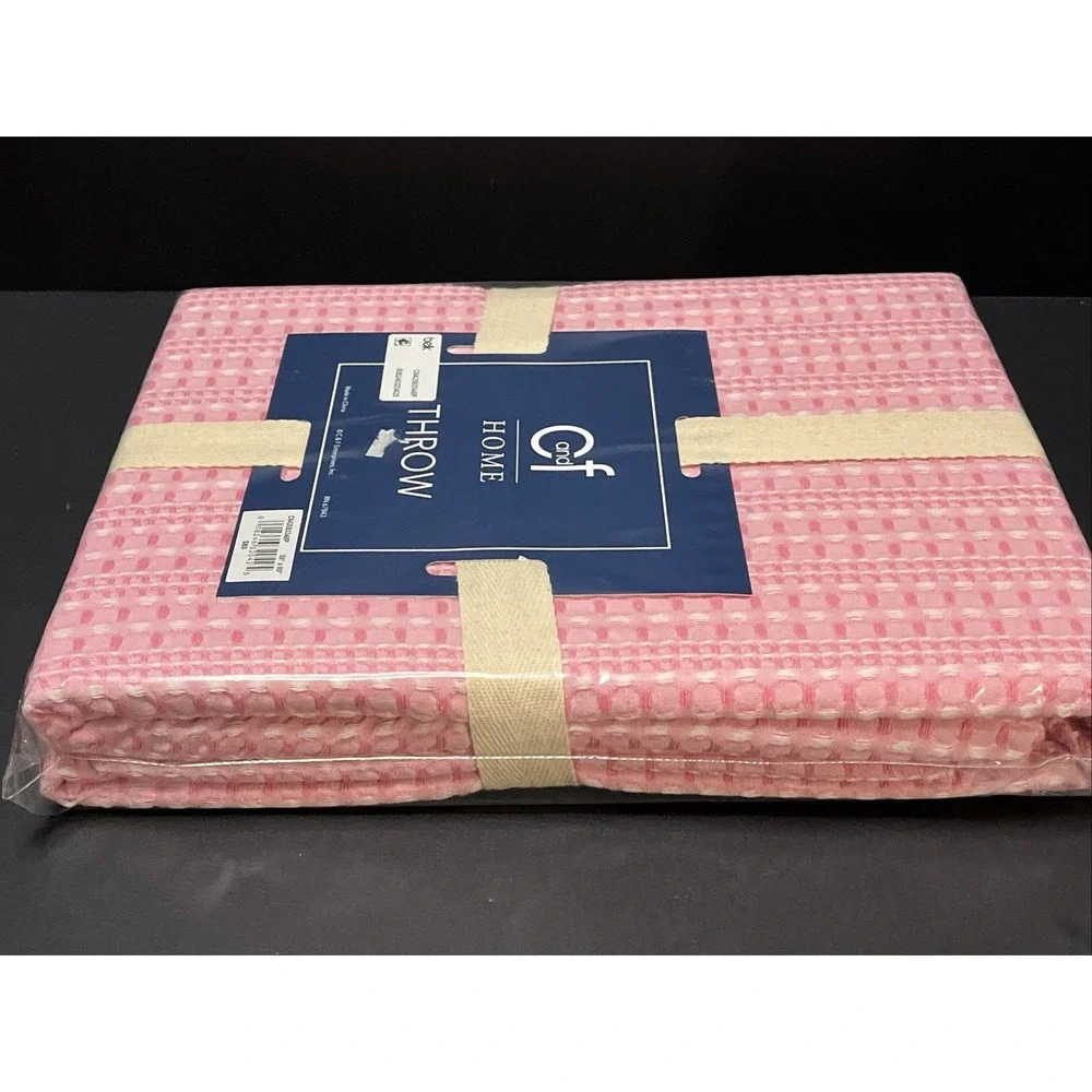 Carol & Frank Textured Waffle Throw Blanket Pink 50